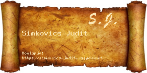 Simkovics Judit névjegykártya